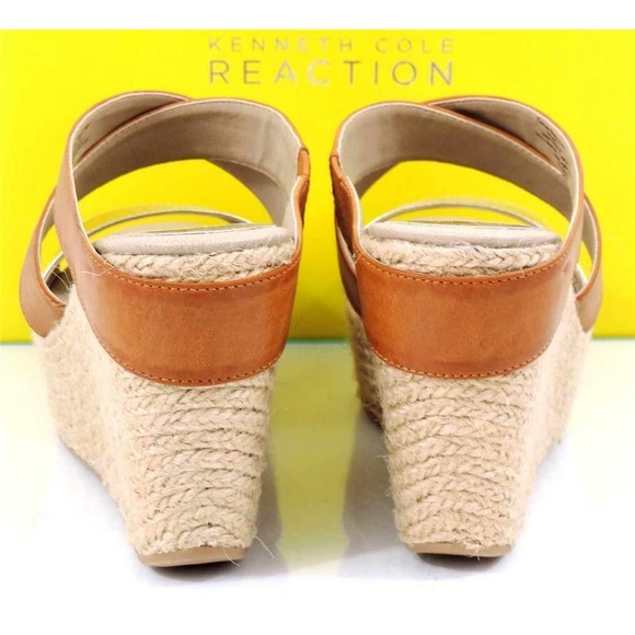 Kenneth Cole Reaction Oscar Rent Her Platform Wedge Sandals Light Gold Size 7 - Picture 6 of 7